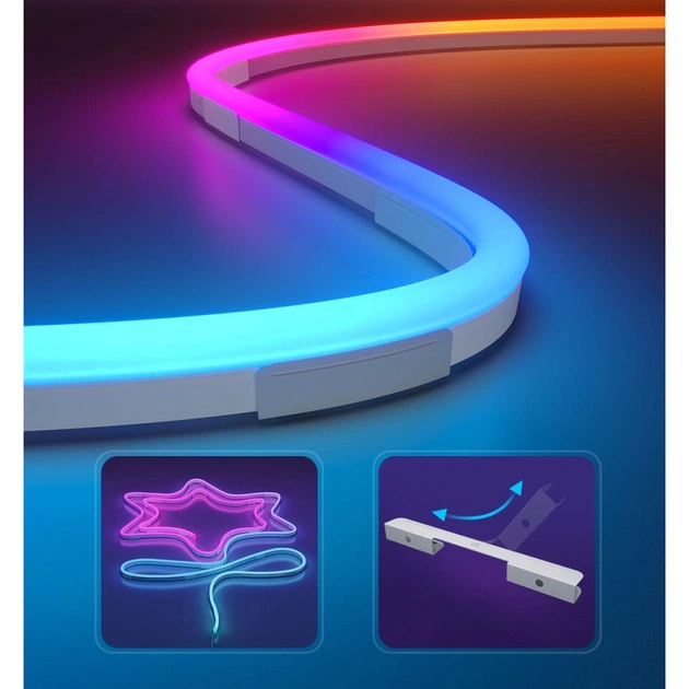 Світлодіодна стрічка Govee H61D3 Neon Rope Light 2, 3.0m, RGBIC, WI-FI/Bluetooth, white (H61D3301) - picture 6