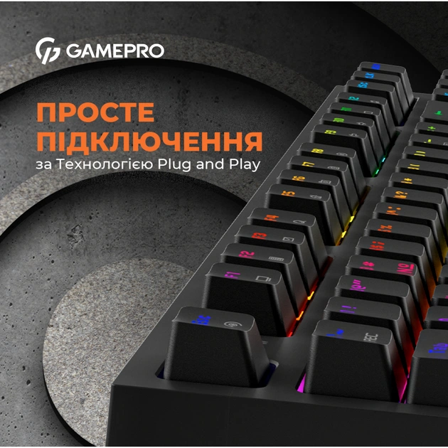 Клавіатура GamePro MK180B Hot-Swap Red Swich RGB USB UA Black (MK180B) - picture 11