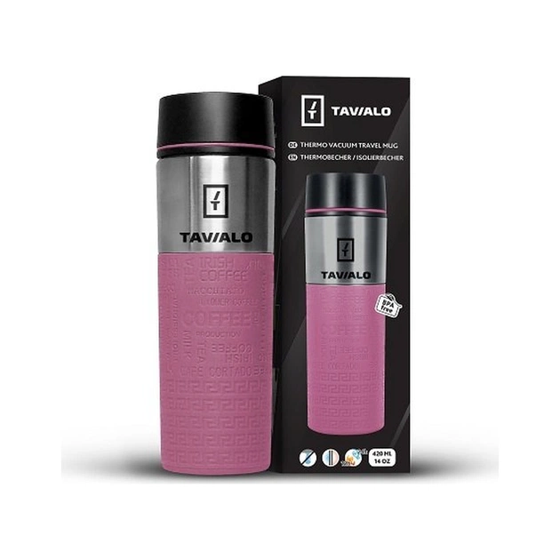 Термокружка Tavialo + 2 ущільнювальних кільця 420 мл Рожевий (190420111) - зображення 4