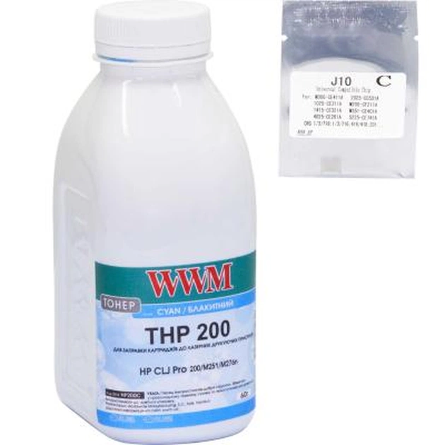 Тонер HP CLJ Pro 200/M251/M276n Cyan +chip WWM (TC200C) - зображення 1