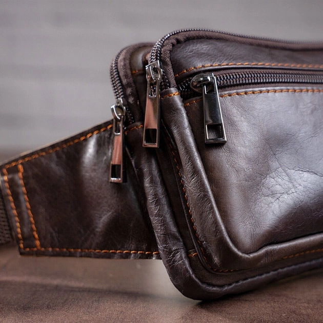 Сумка Vintage На пояс Коричнева (14727) - изображение 6