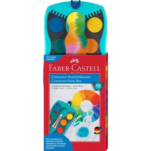 Акварельные краски Faber-Castell CONNECTOR "Скріплюй разом" 12 кольорів з кроючими білилами (32096) изображение 1