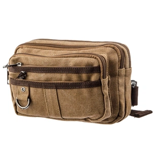 Сумка Vintage Бананка текстильна на пояс Коричнева (20160) зображення 1