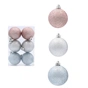Ялинкова іграшка Chomik пластикові кульки комплект 6 шт, 6 см, блакитний, рожевий, сріблястий (5900779840577) - preview 3