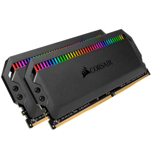 Модуль пам'яті для комп'ютера DDR4 16GB (2x8GB) 3600 MHz Dominator Platinum RGB Black Corsair (CMT16GX4M2D3600C18) зображення 1