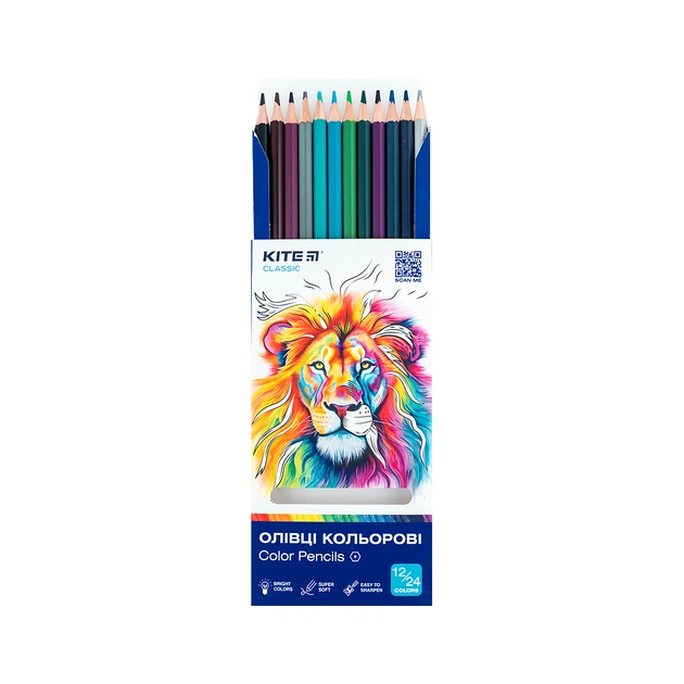Олівці кольорові Kite Classic двосторонні, 12 кольорів (K-054) - picture 4