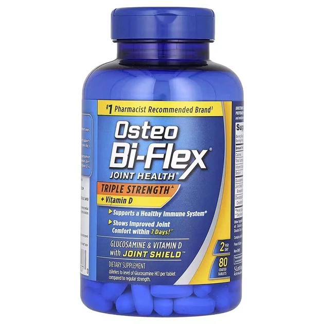 Вітамінно-мінеральний комплекс Osteo Bi-Flex Здоров'я суглобів з вітаміном Д, потрійна сила, 80 таблеток (OBF-19607) - изображение 1