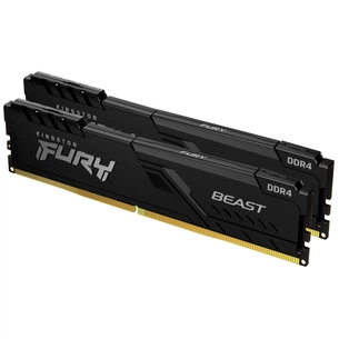 Модуль пам'яті для комп'ютера DDR4 16GB (2x8GB) 3200 MHz Fury Beast Black Kingston Fury (ex.HyperX) (KF432C16BBK2/16) изображение 1