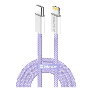 Дата кабель USB-C to Lightning 1.0m 27W purple ColorWay (CW-CBPDCL061-PU) picture 1