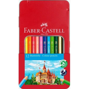 Карандаши цветные Faber-Castell Window Замок, металева коробка, 12 кольорів (115801) (27984) изображение 1