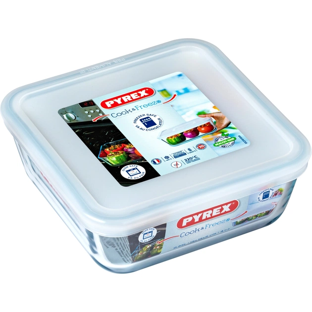 Форма для випікання Pyrex CookFreez з кришкою квадратна 15 х 15 см 0.85 л (218P001/7646) - picture 3