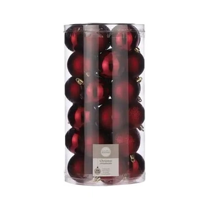 Ялинкова іграшка House Of Seasons Пластик 30 шт D6 см Червоні (8718861796667) зображення 1