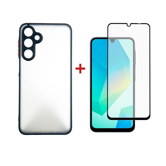 Чохол до мобільного телефона Dengos Samsung Galaxy A16 Matte + glass (Black) (DG-KM-133) - зображення 1