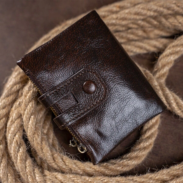 Кошелек Vintage Кожаный Коричневый (14602) - изображение 8