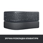 Клавіатура Logitech ERGO K860 for Business Bluetooth/Wireless UA Black (920-010352) - зменшене зображення 2