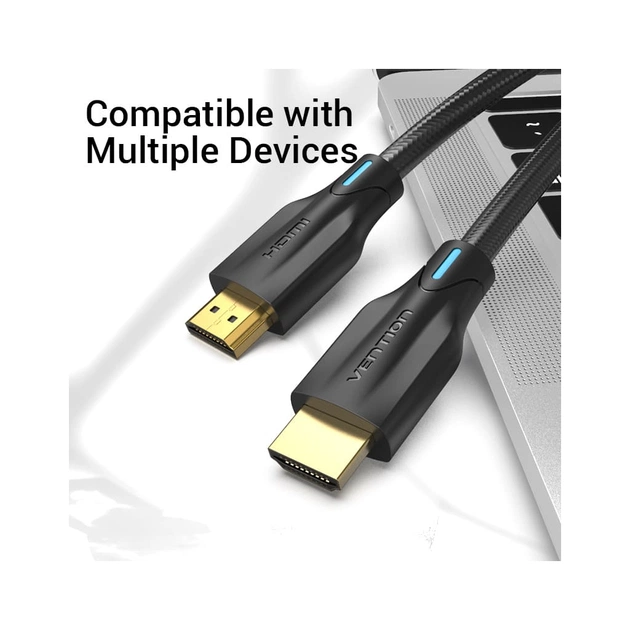 Кабель мультимедійний HDMI M to HDMI M 1.0m 8K cotton braided black Vention (AAUBF) - picture 8