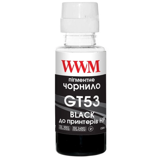 Чернила WWM HP GT53 100г Black Pigment, для Ink Tank 115/315/319 (H53BP) - изображение 1