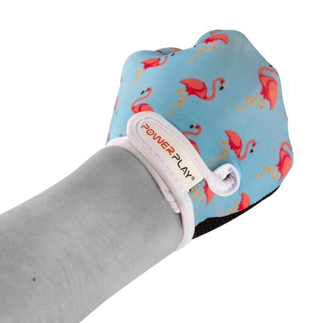 Велорукавиці PowerPlay 001 Фламінго Блакитні XS (SALE_001_Blue_Flamingo_XS) - picture 3