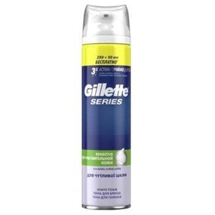 Піна для гоління Gillette Sensitive. 250мл+50мл (7702018502691) зображення 1