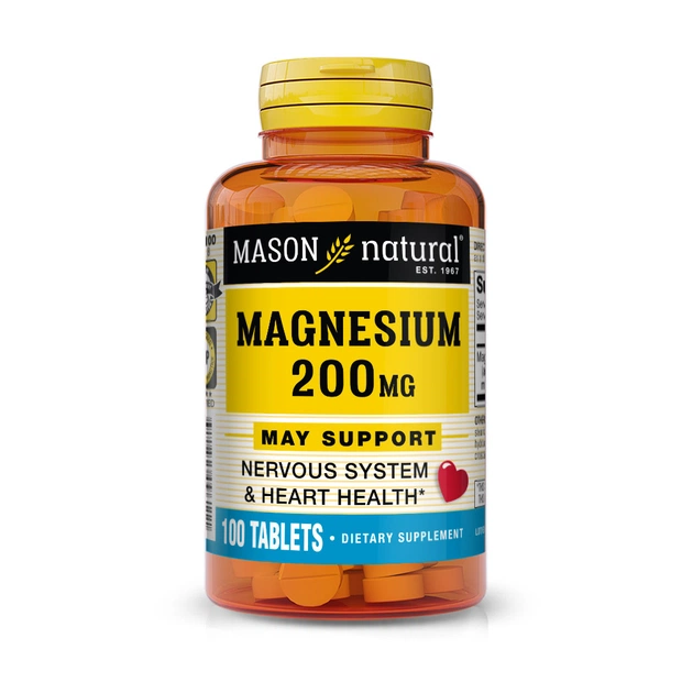 Мінерали Mason Natural Магній, 200 мг, Magnesium, 100 таблеток (MAV09611) - зображення 1