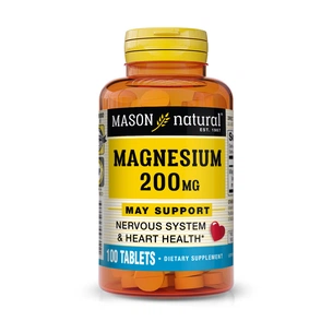 Мінерали Mason Natural Магній, 200 мг, Magnesium, 100 таблеток (MAV09611) зображення 1