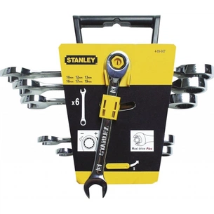 Ключ Stanley набір комбінованих 6 од. з тріскачкою (10, 12, 13, 16, 17, 19мм) (4-89-907) зображення 1