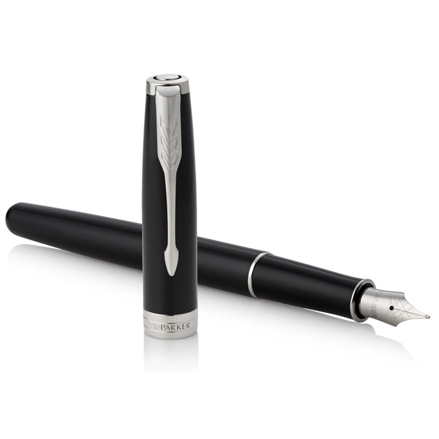 Ручка пір'яна Parker SONNET 17 Black Lacquer CT  FP F (86 115) - изображение 3