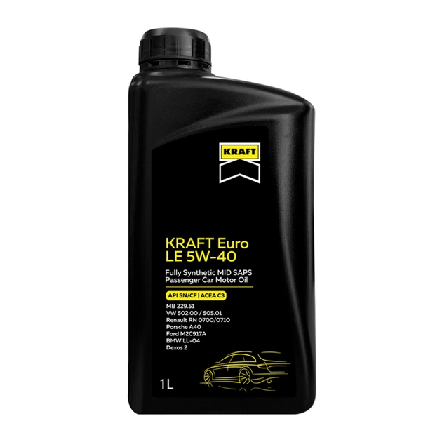 Моторна олива KRAFT Euro LE 5W-40, 1л (708136) - изображение 1