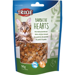 Ласощі для котів Trixie Premio Barbecue Hearts з куркою 50 г (4011905427034) зображення 1