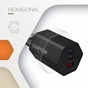 Зарядний пристрій Canyon HEXAGON 65 GaN 65W 2xPD 1xQC EU White (CND-CHAHEX65W) - зменшене зображення 6