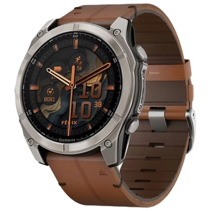 Смарт-годинник Garmin fenix 8 51mm,AMOLED,Sapphire, Bare Ti, Blk/Chsnt Lthr (010-02905-40) изображение 1