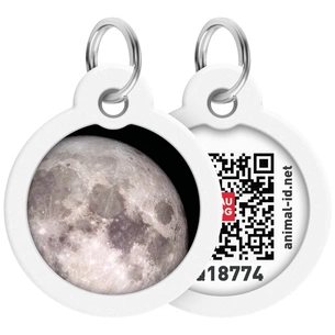Адресник для тварин WAUDOG Smart ID з QR паспортом "Місяць", коло 25 мм (225-4030) зображення 1