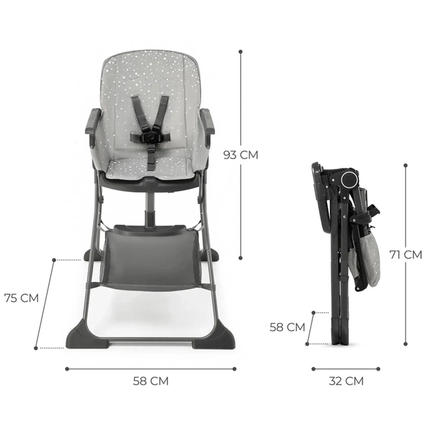 Стілець для годування Kinderkraft Foldee Grey (5902533922437) - picture 9