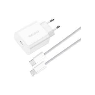Зарядний пристрій Essager USB-C PD20W + cable USB-C to USB-C white (EFJB02-JSTT2-T) зображення 1