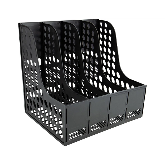 Лоток для паперів Axent вертикальний на 4 відділення збірний чорний (4042-01-A) - picture 1