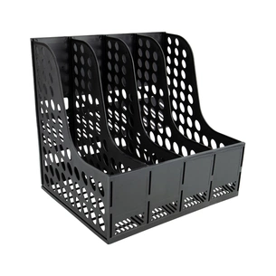 Лоток для паперів Axent вертикальний на 4 відділення збірний чорний (4042-01-A) зображення 1