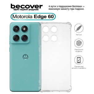 Чохол до мобільного телефона BeCover Anti-Shock Motorola Edge 60 Clear (713804) зображення 1