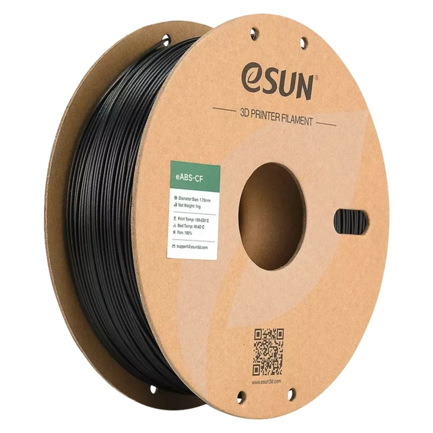 Пластик для 3D-принтера eSUN EABS-CF 1,75mm 1kg BLACK (EABS-CF-P175B1) - изображение 1
