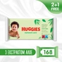 Дитячі вологі серветки Huggies Natural Care 56 х 3 шт (5029053550176) - зменшене зображення 1