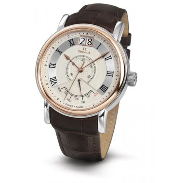 Наручные часы Seculus 4506.3.7003 white, ss-r, brown leather - изображение 1