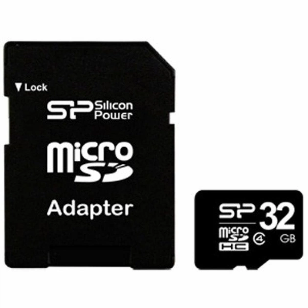 Карта пам'яті Silicon Power 32Gb microSDHC class 4 (SP032GBSTH004V10-SP) - изображение 1