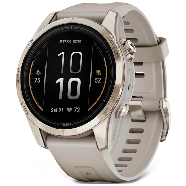 Смарт-годинник Garmin EPIX PRO (g2), 42mm, Saph, Soft Gold SS, Lt. Sand, GPS смарт (010-02802-11) - изображение 1