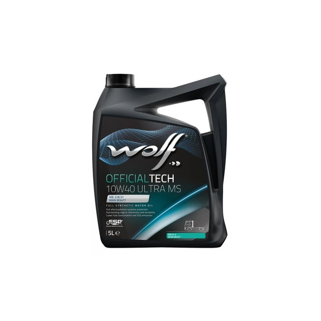 Моторное масло Wolf OFFICIALTECH 10W40 ULTRA MS 5л (8307317) - изображение 1
