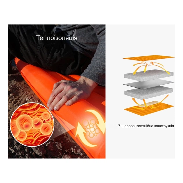 Туристичний килимок Flextail Tiny Slleeping Pad R05 AVS самонадувний помаранчевий (6975755966656) - зображення 12