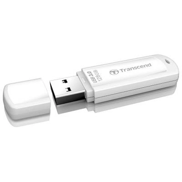 USB флеш накопичувач Transcend 128GB JetFlash 730 White USB 3.0 (TS128GJF730) - зображення 1