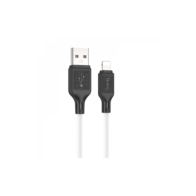 Дата кабель USB 2.0 AM to Lightning 1.0m silicone X90 Cool white HOCO (6931474788412) - зображення 1