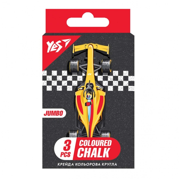 Мел Yes цветной Race legend 3 шт, JUMBO (400461) - изображение 1