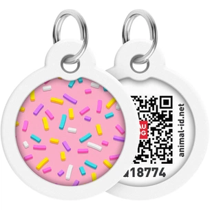 Адресник для тварин WAUDOG Smart ID з QR паспортом "Маршмеллоу", круг 30 мм (230-0214) зображення 1