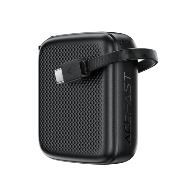 Батарея універсальна Acefast 10000mAh, 20W, PD, QC/3.0, build Type-C cable, M15, Black (6974316283973) - зображення 1