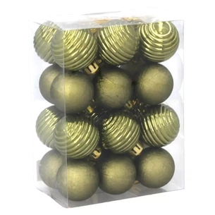 Ялинкова іграшка Chomik пластикові кульки компл. 24 шт, 3см, оливкові (5900779877153_2) picture 1